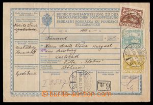 97966 - 1919 celá rakouská peněžní telegrafická poukázka na 1