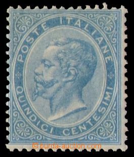 98025 - 1863 Mi.18, výplatní Král Emanuel 15c modrá, kat. 2400
