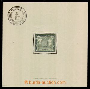 98055 - 1930 Mi.Bl.1, výstavní aršík Antverpy, PR v okraji, spr