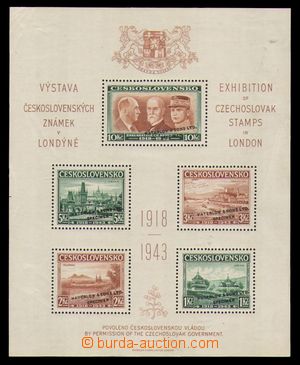 98070 - 1943 PLATE PROOF Exile issue, London MS in/at green and brow