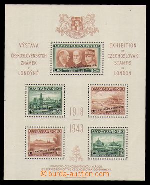 98071 - 1943 ZT Exilové vydání, Londýnský aršík v zelené a h