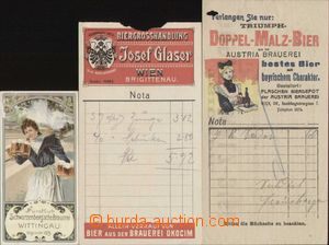 98169 - 1920 BREWERIES  comp. 3 pcs of bills with advertising added 