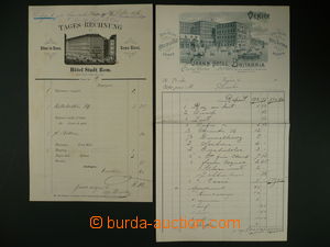98172 - 1876 ITALY  comp. 2 pcs of hotel invoices, very light stains