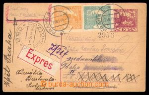 98191 - 1919 CDV10, Hradčany 10h, sent as express, sent back, uprat