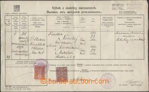 98200 - 1935 BIRTH CERTIFICATE  extract from register, Carpathian Ru