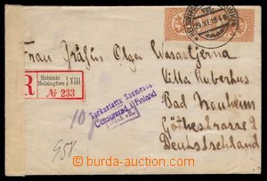98204 - 1918 R-dopis do Německa vyfr. zn. Mi.81A 2x, DR HELSINKI 29
