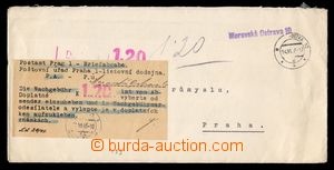 98213 - 1945 dopis do Prahy, bez frankatury, vylámané DR M-OSTRA 1
