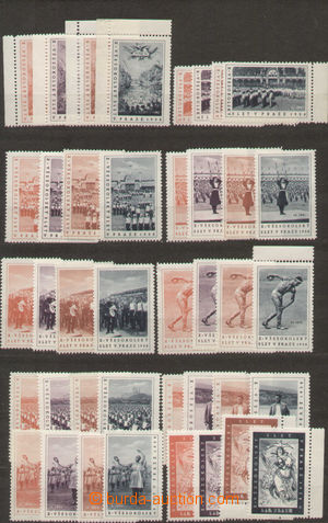 98930 - 1938 SOKOL  4x set labels to advertising X. Sokol festival, 