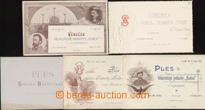 98976 - 1886-97 SOKOL  comp. of 5 pieces invitation cards : Carnival