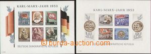 99311 - 1953 Mi.Bl.8-9B, aršíky Karl-Marx-Jahr 1953, oba nezoubkov