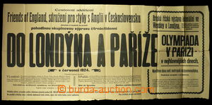 99481 - 1924 CESTOVNÍ RUCH  plakát, zájezd do Londýna a Paříž