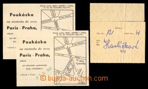99485 - 1937 ŽELEZNICE  2x poukázka, 2x místenka Paříž - Praha