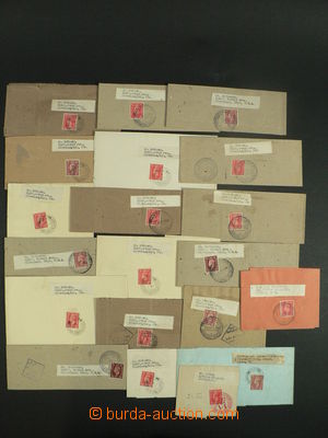 99554 - 1942-44 sestava 20ks novinových pásek vyfr. britskými vý