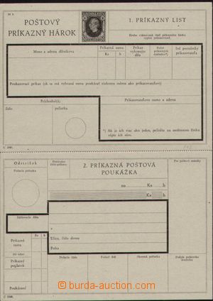 99635 - 1940 CPH2, Order sheet Hlinka 50h, mark C 1940 (2x), complet