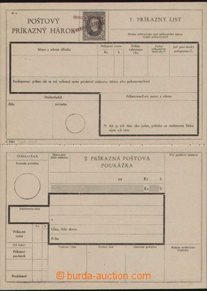 99646 - 1945 CPA2.3B, Hlinka 50h, 3x červený ruční přetisk ČES