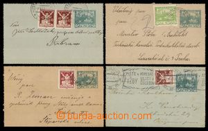 99708 - 1919-22 CZL1, Hradčany 20h, Viennese print, comp. 4 pcs of 