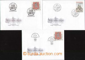 99935 - 1993 comp. 3 pcs of envelopes, 2x envelope with stamp. Pof.1