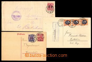 99989 - 1921 sestava 3ks dopisů, 2x do Hlučína, 1x do Krnova, skl