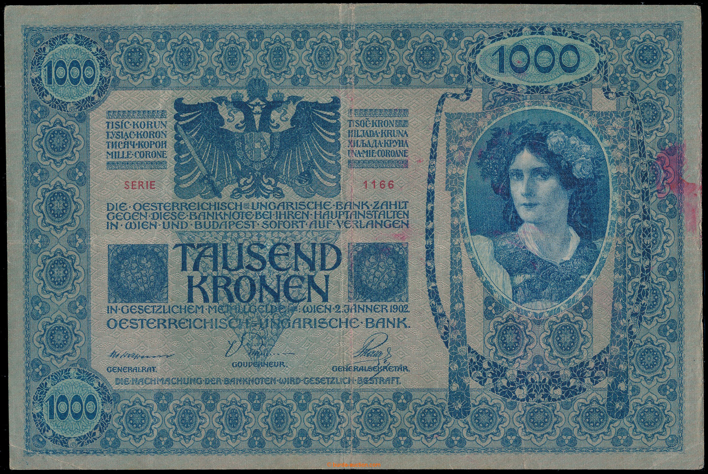 Австрия 1919. 1000 Крон 1902 бона. Венгрия, 1920 год, 1000 крон. Austria p59: 1000 Kroner. 500 Песет 1927 банкнота.