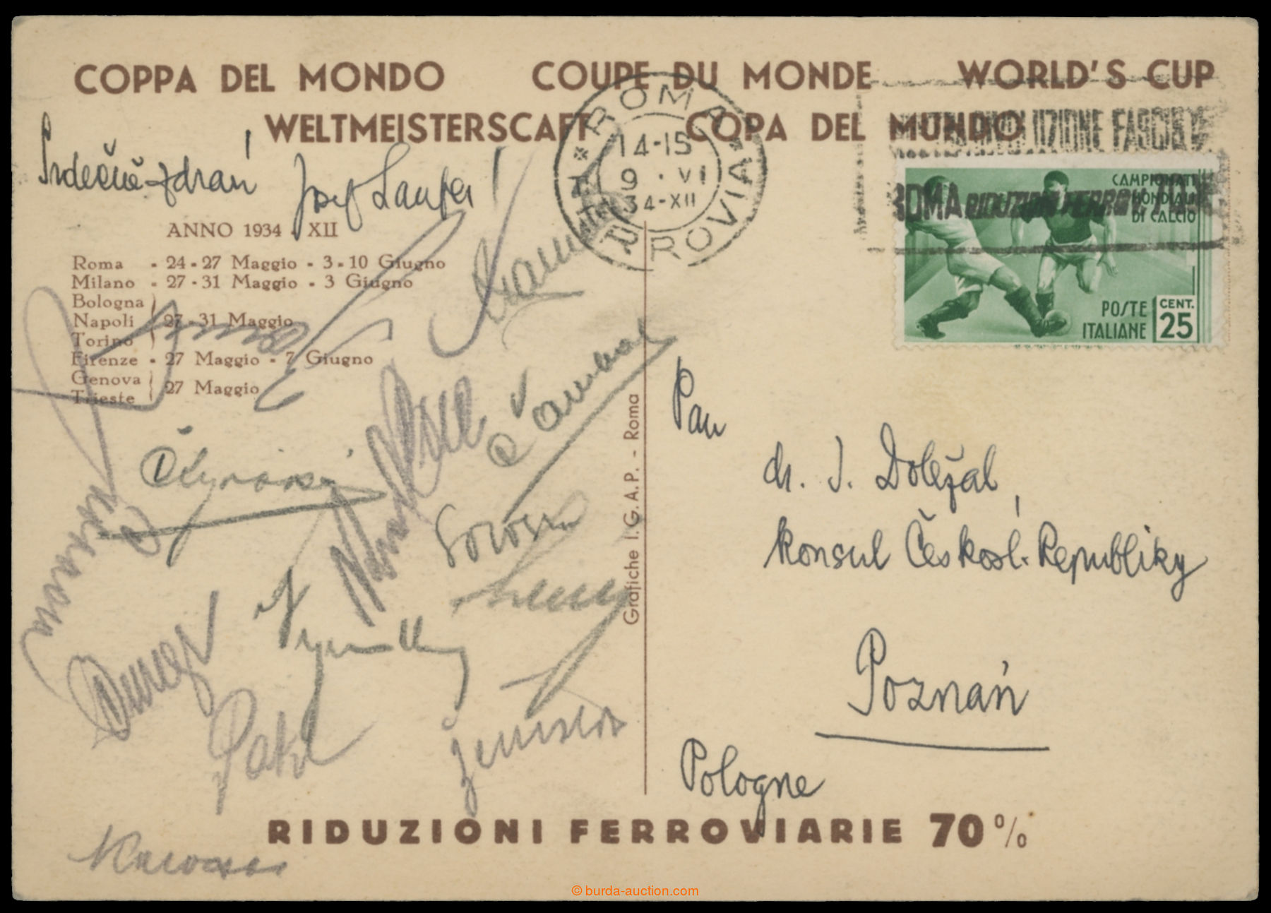 Sportovci Autogramy Rukopisy Aukce 61 Burda Auction Filatelie Burda